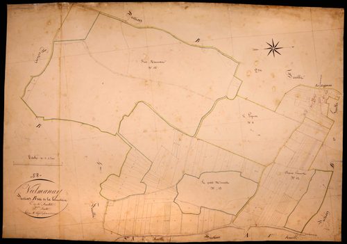 Vielmanay, cadastre ancien : plan parcellaire de la section B dite de la Bonneterie, feuille 3