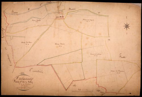 Vielmanay, cadastre ancien : plan parcellaire de la section C dite du Bourg, feuille 2