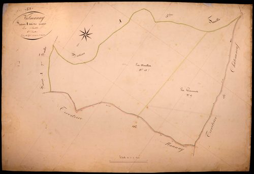 Vielmanay, cadastre ancien : plan parcellaire de la section A dite des Pivotins, feuille 6