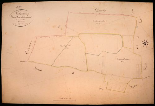 Vielmanay, cadastre ancien : plan parcellaire de la section B dite de la Bonneterie, feuille 2