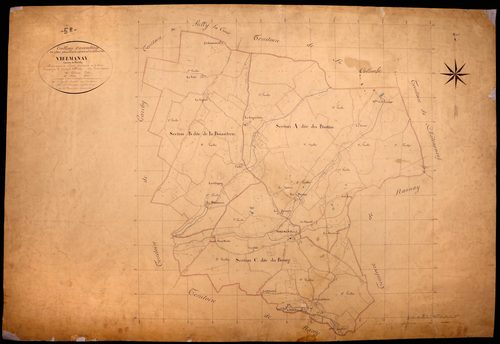 Vielmanay, cadastre ancien : tableau d'assemblage