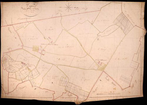 Vignol, cadastre ancien : plan parcellaire de la section B dite de Poray, feuille 1