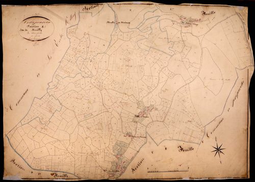 Villapourçon, cadastre ancien : plan parcellaire de la section E dite de Neuilly, feuille 1