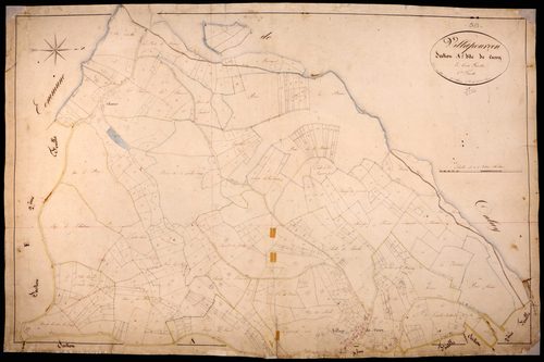 Villapourçon, cadastre ancien : plan parcellaire de la section A dite de Cussy, feuille 1