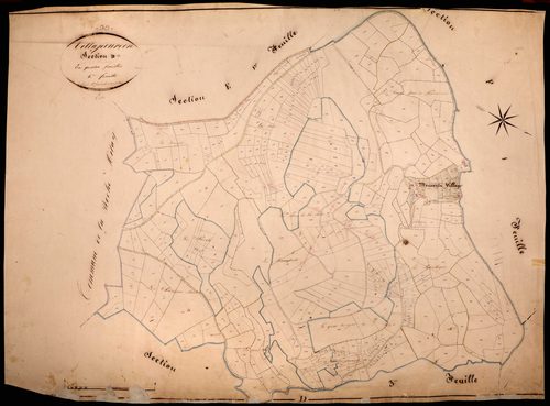 Villapourçon, cadastre ancien : plan parcellaire de la section D dite de la Ruchette, feuille 4