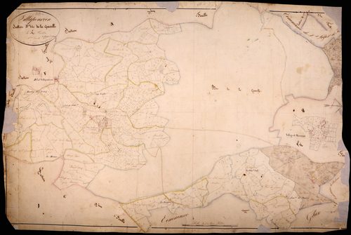 Villapourçon, cadastre ancien : plan parcellaire de la section B dite de la Gravelle