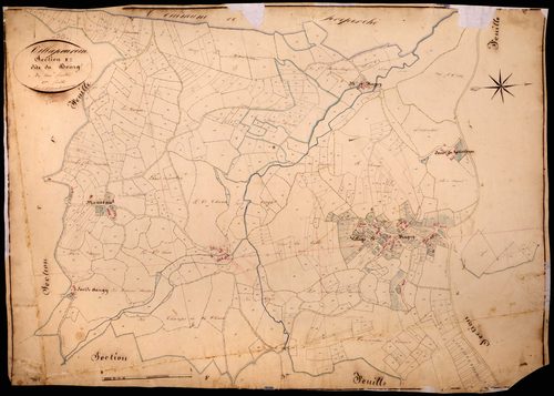 Villapourçon, cadastre ancien : plan parcellaire de la section F dite du Bourg, feuille 2