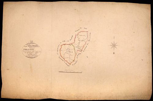 Ville-Langy, cadastre ancien : tableau d'assemblage de Ville-lès-Anlezy