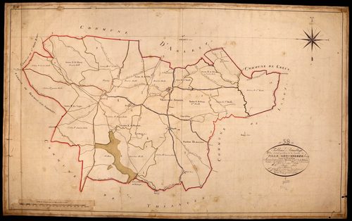Ville-Langy, cadastre ancien : tableau d'assemblage de Langy