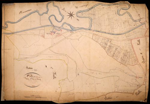 Villiers-sur-Yonne, cadastre ancien : plan parcellaire de la section A dite de Cuncy, feuille 1