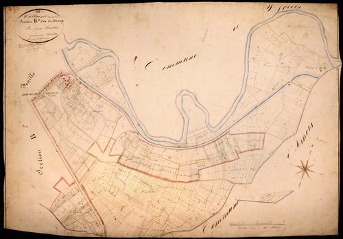 Villiers-sur-Yonne, cadastre ancien : plan parcellaire de la section B dite du Bourg, feuille 2