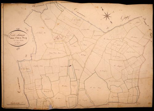Vitry-Laché, cadastre ancien : plan parcellaire de la section C dite du Bourg, feuille 1