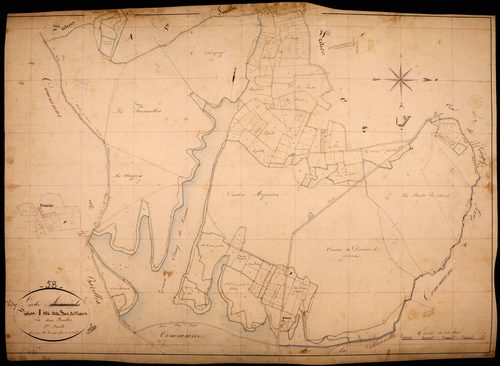 Vitry-Laché, cadastre ancien : plan parcellaire de la section A dite des Bois de Vaux, feuille 2