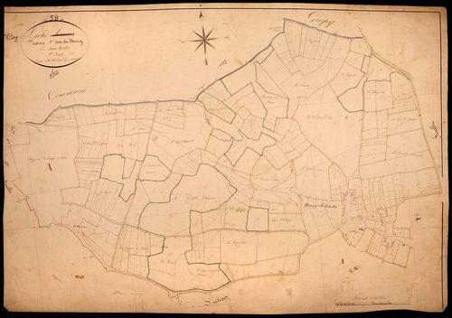 Vitry-Laché, cadastre ancien : plan parcellaire de la section C dite du Bourg, feuille 2