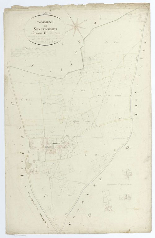 Sennevières - Cadastre napoléonien, section B, feuille unique