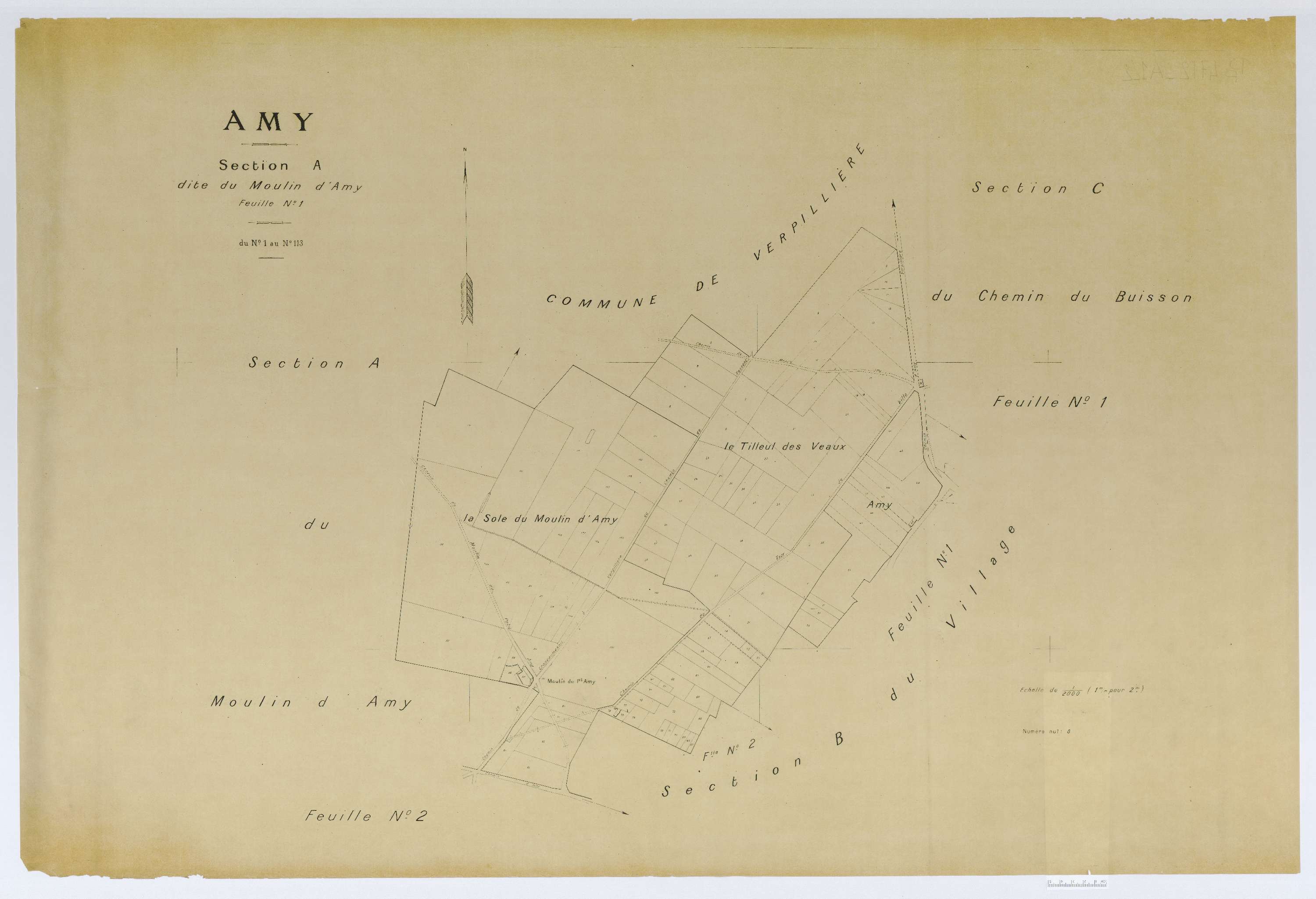 Amy - Cadastre napoléonien (copie), section A1, copie calque