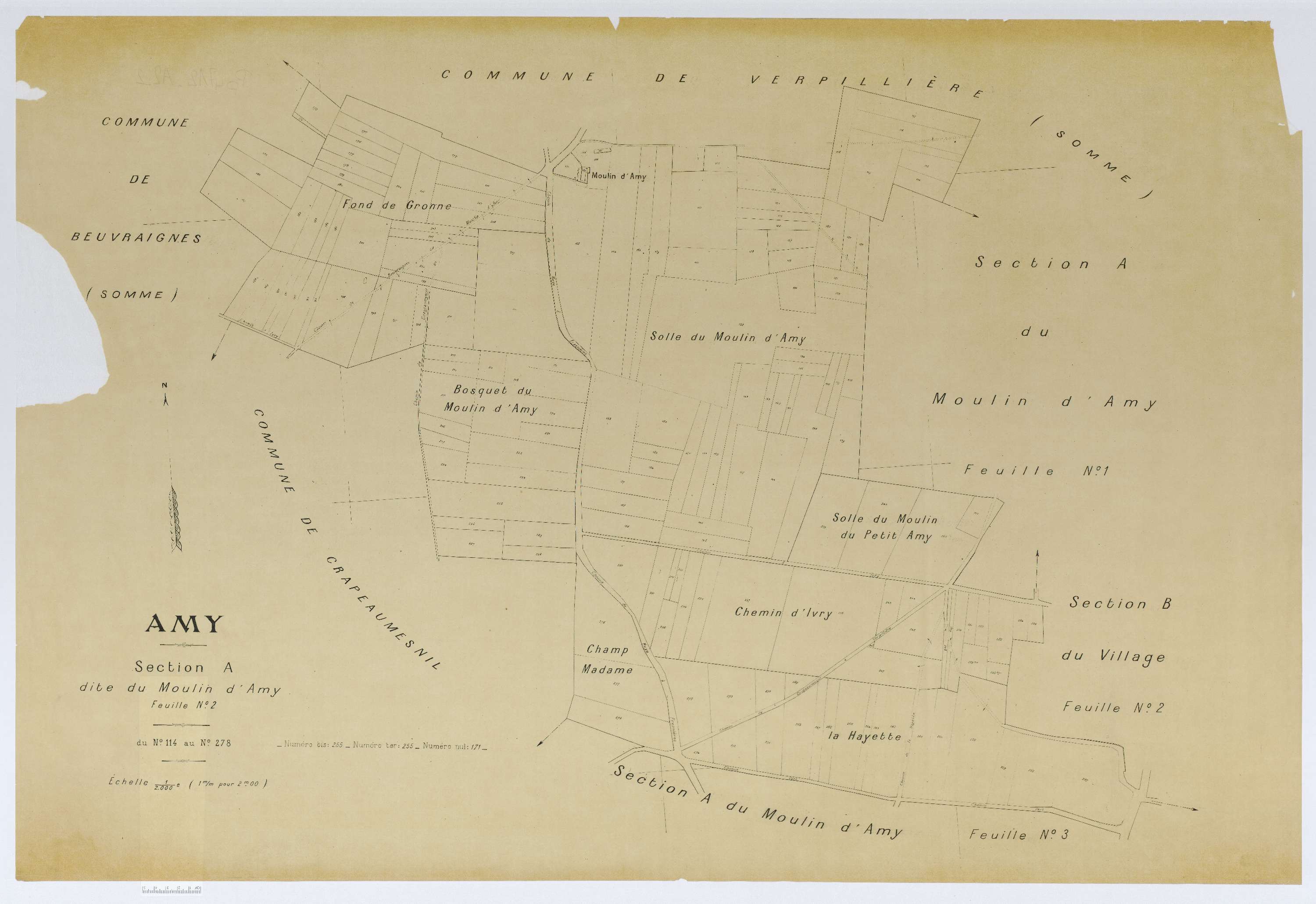 Amy - Cadastre napoléonien (copie), section A2, copie calque