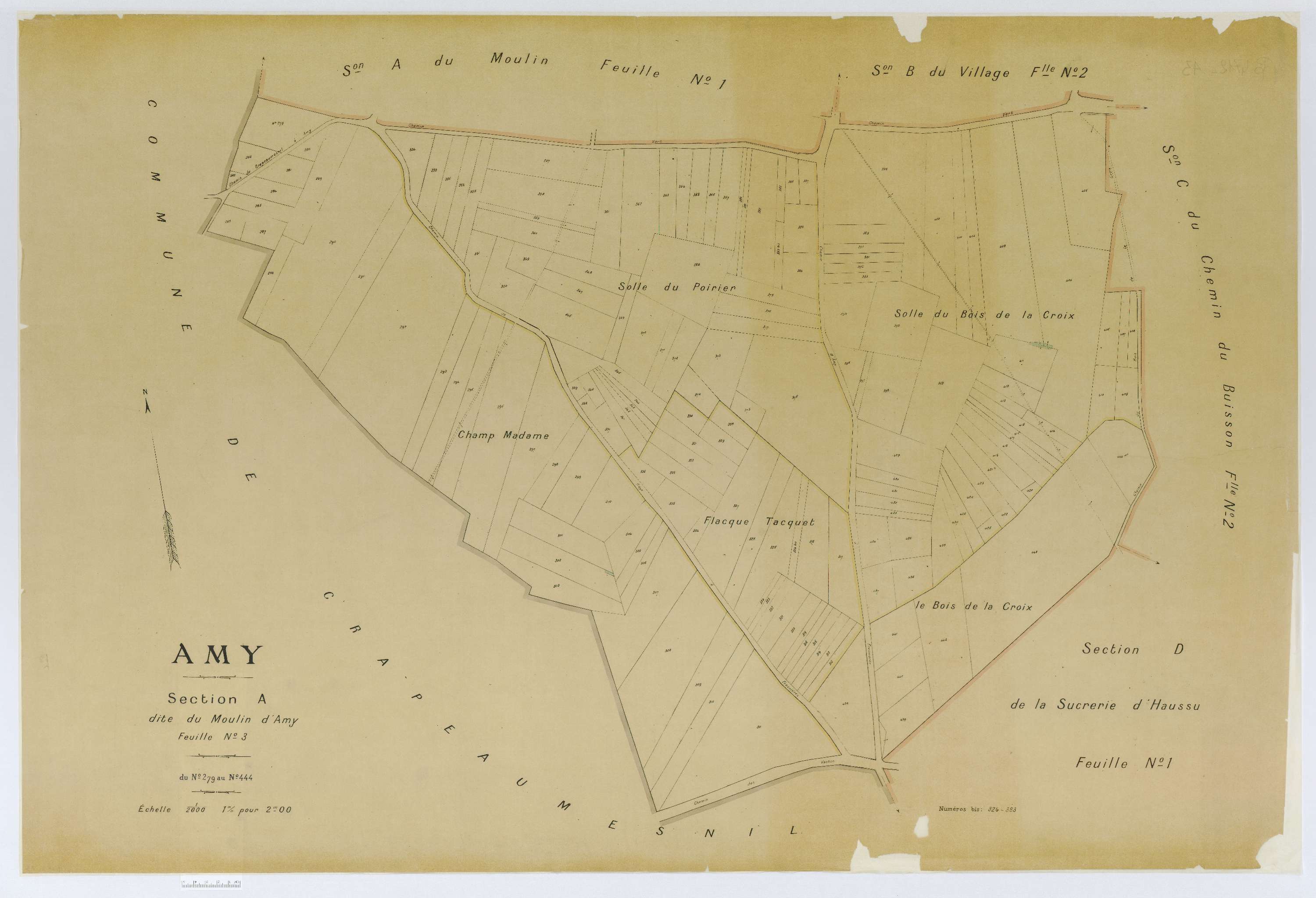 Amy - Cadastre napoléonien (copie), section A3, copie calque