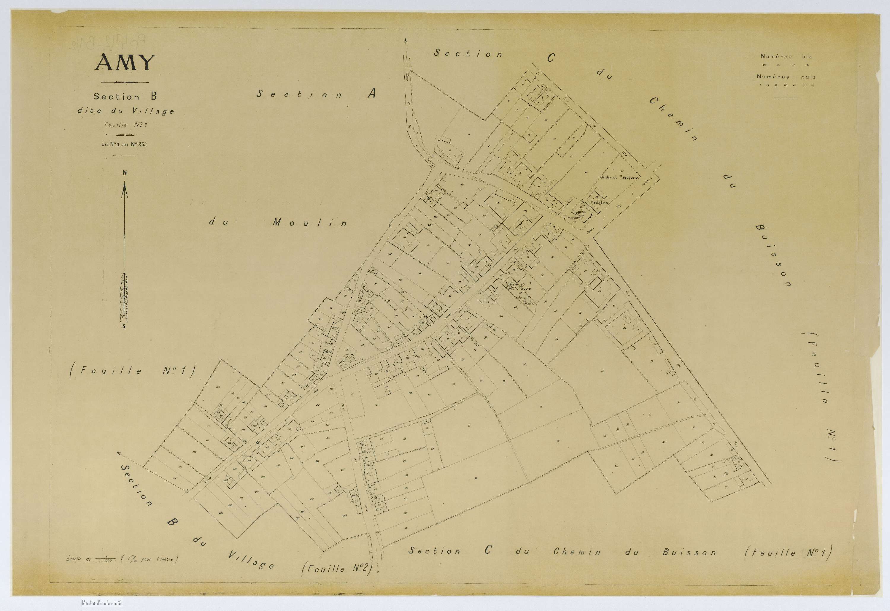 Amy - Cadastre napoléonien (copie), section B1, copie calque