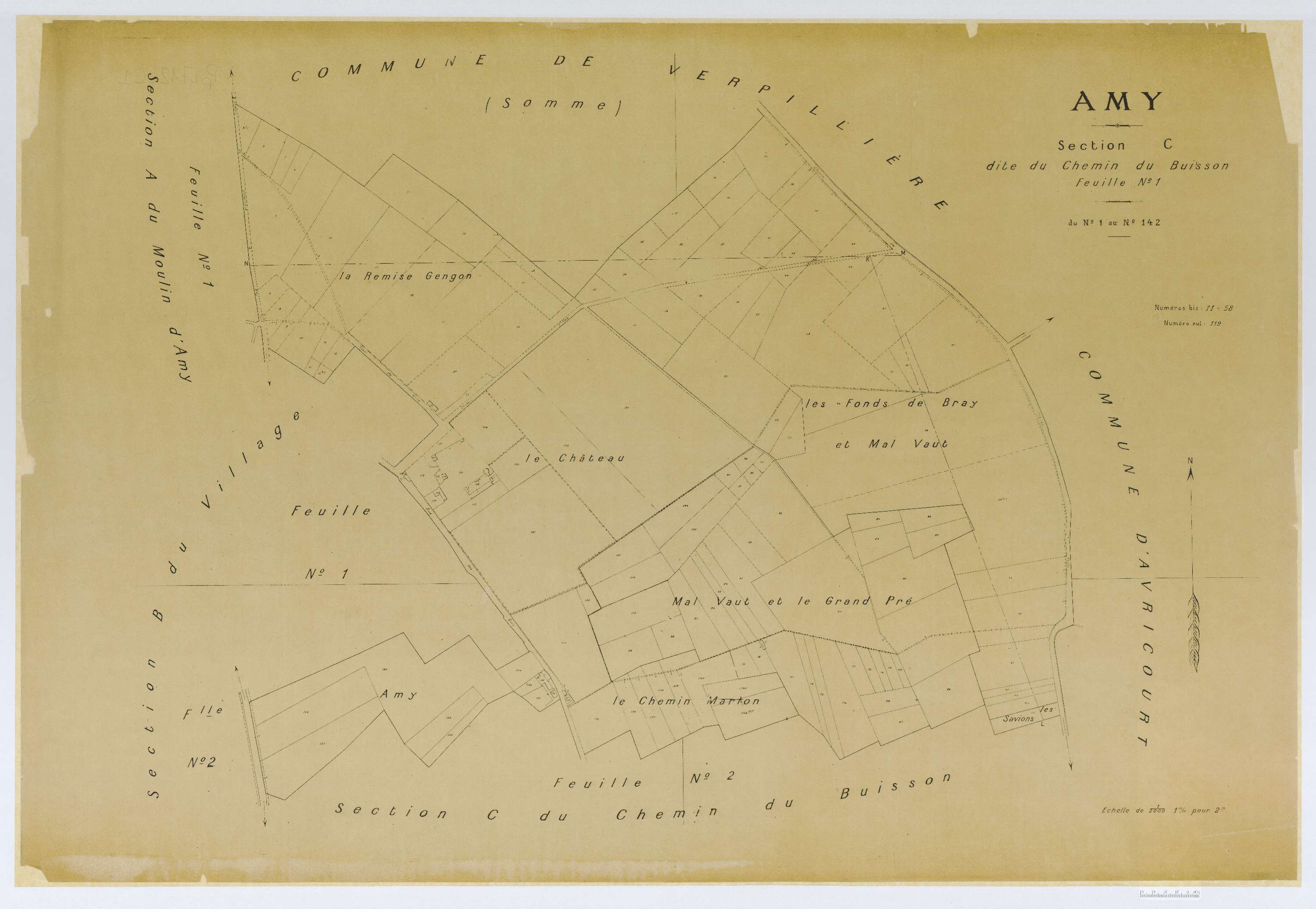 Amy - Cadastre napoléonien (copie), section C1, copie calque