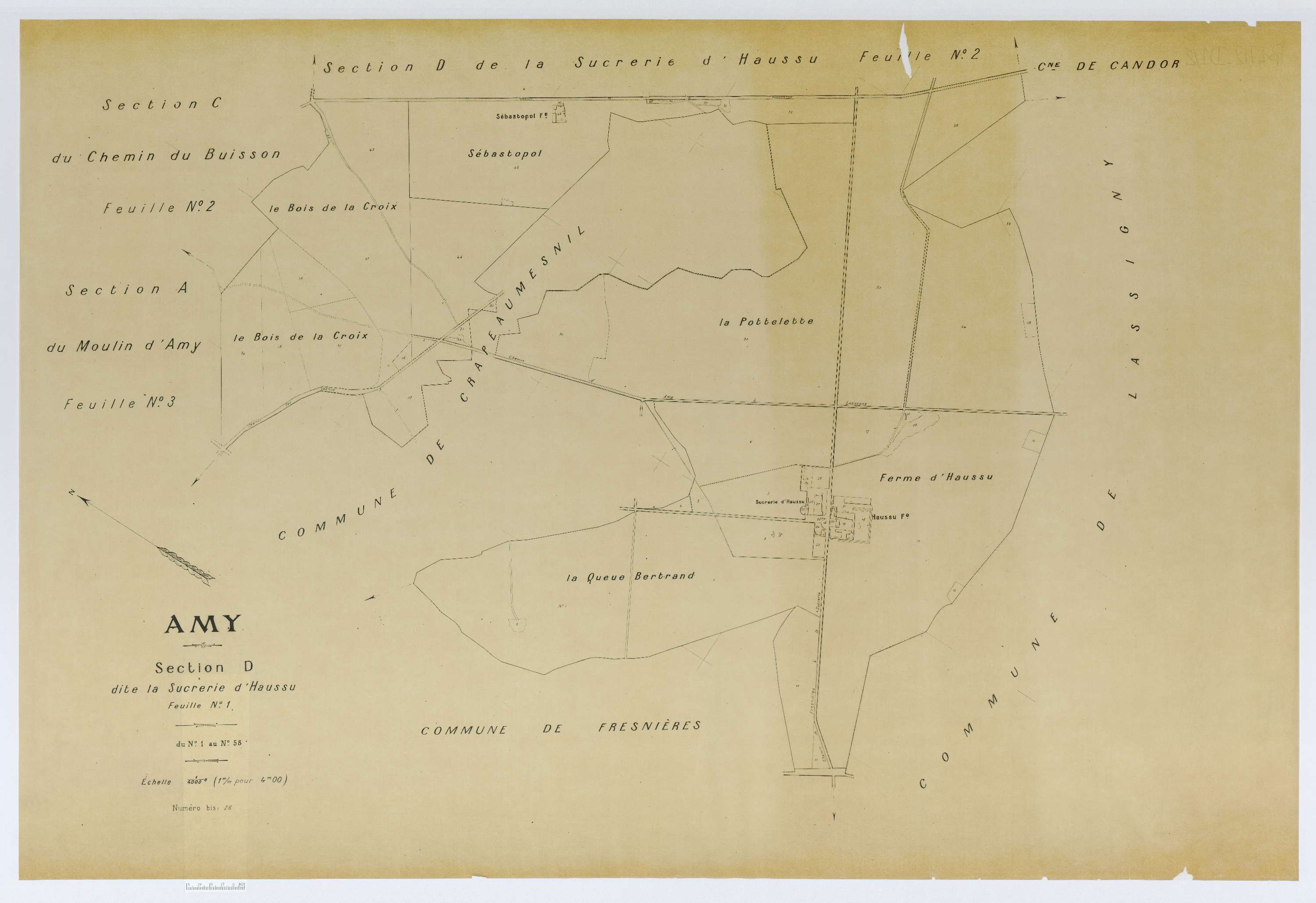 Amy - Cadastre napoléonien (copie), section D1, copie calque