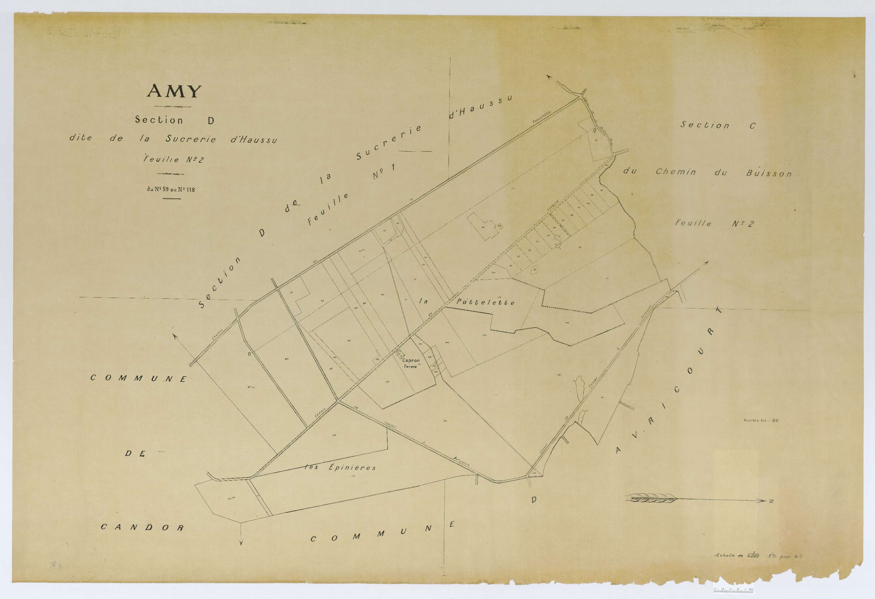 Amy - Cadastre napoléonien (copie), section D2, copie calque