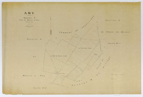 Amy - Cadastre napoléonien (copie), section A1, copie calque