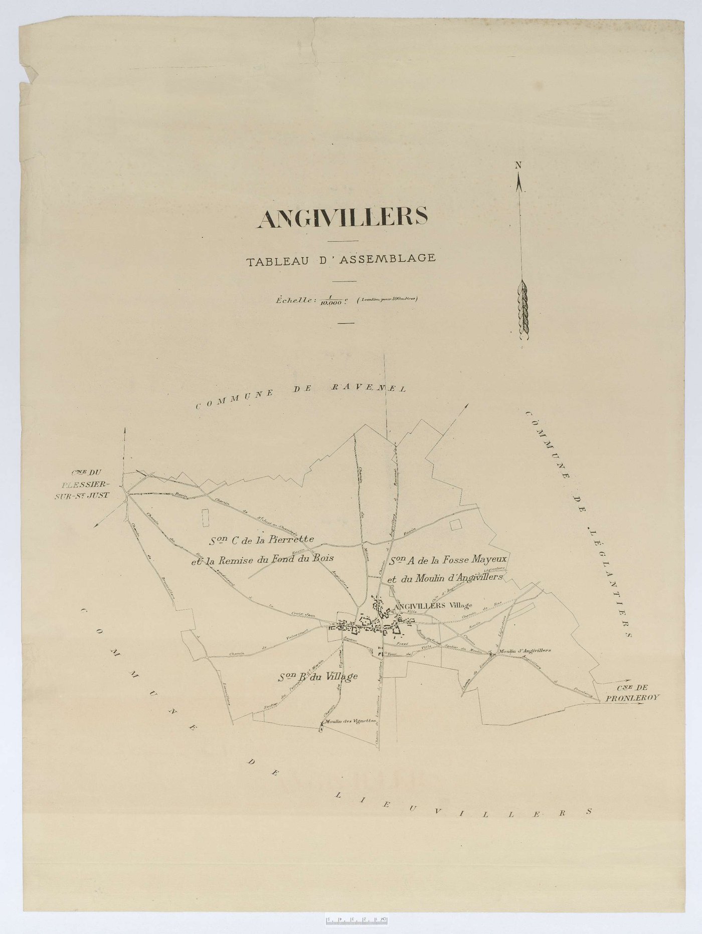 Angivillers - Cadastre napoléonien, tableau d'assemblage