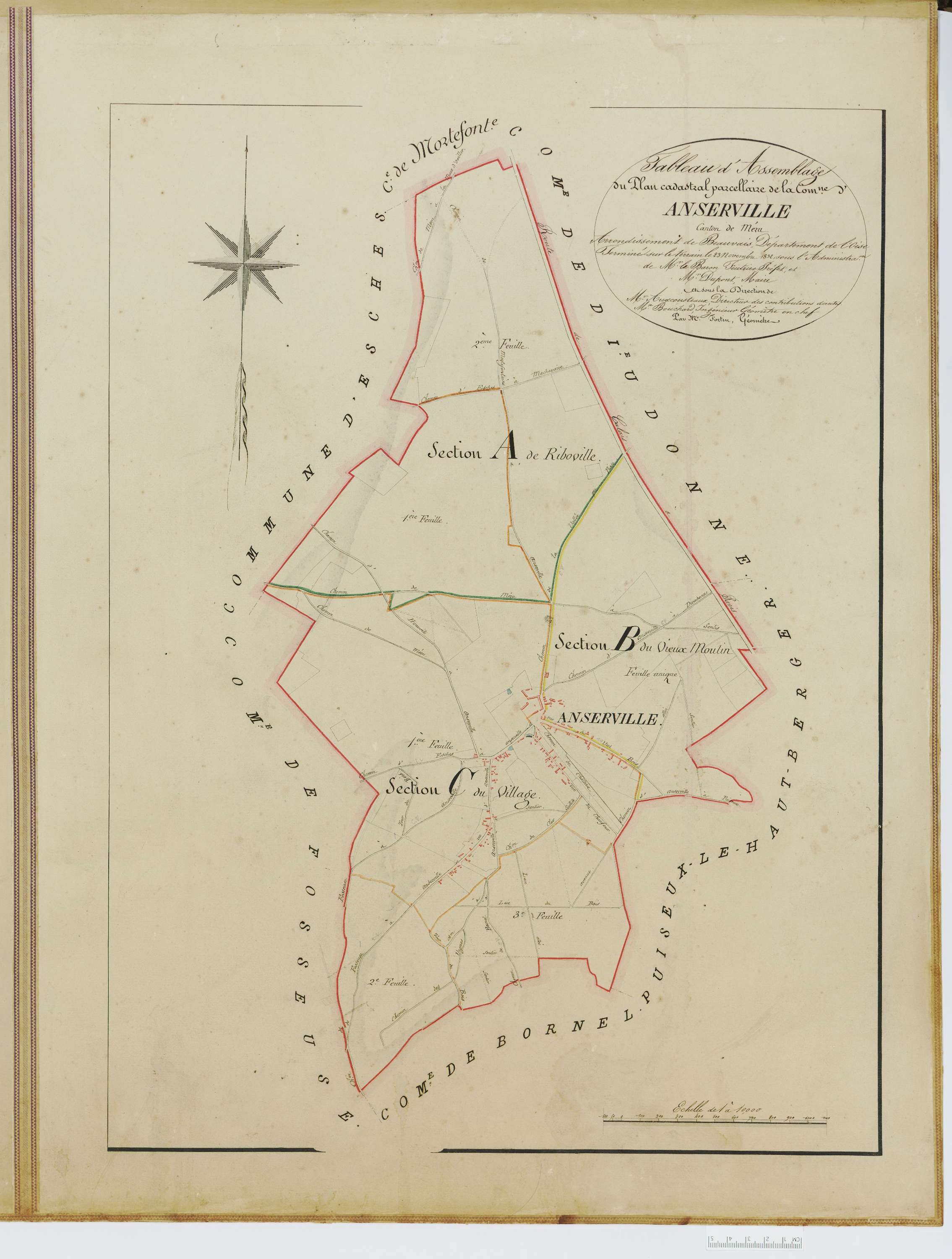 Anserville - Cadastre napoléonien, tableau d'assemblage