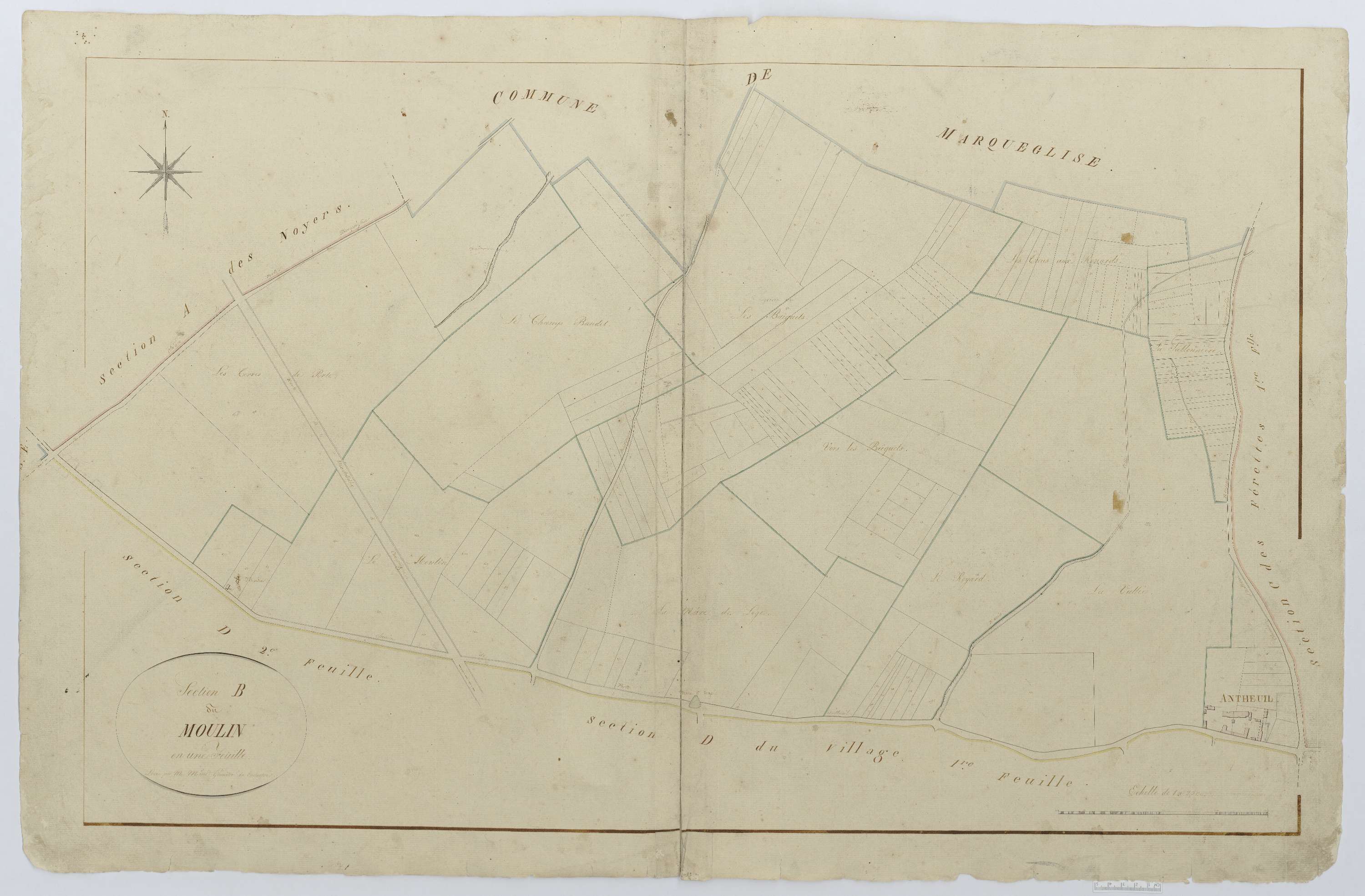 Antheuil-Portes - Cadastre napoléonien, section B