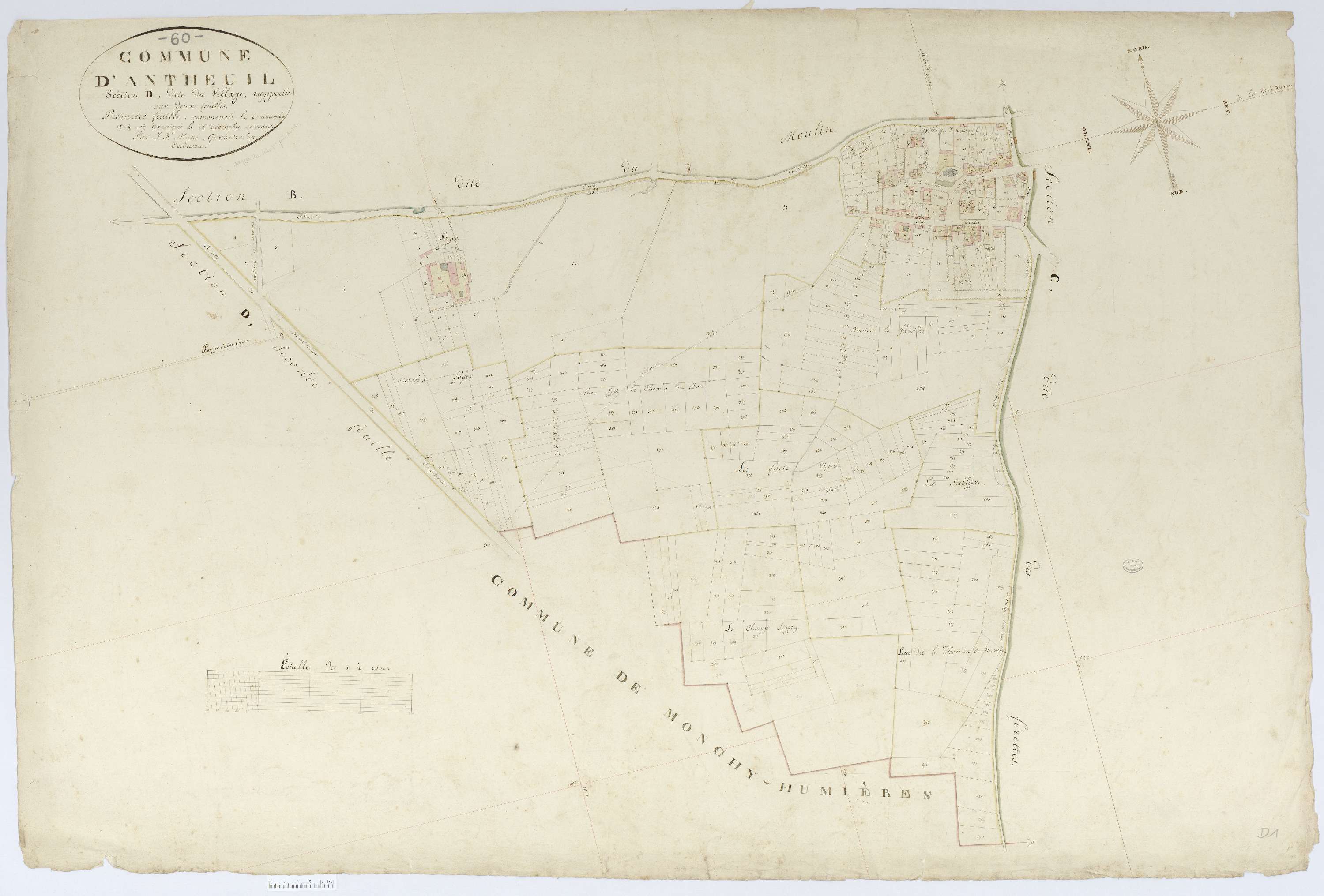 Antheuil-Portes - Cadastre napoléonien, section D1