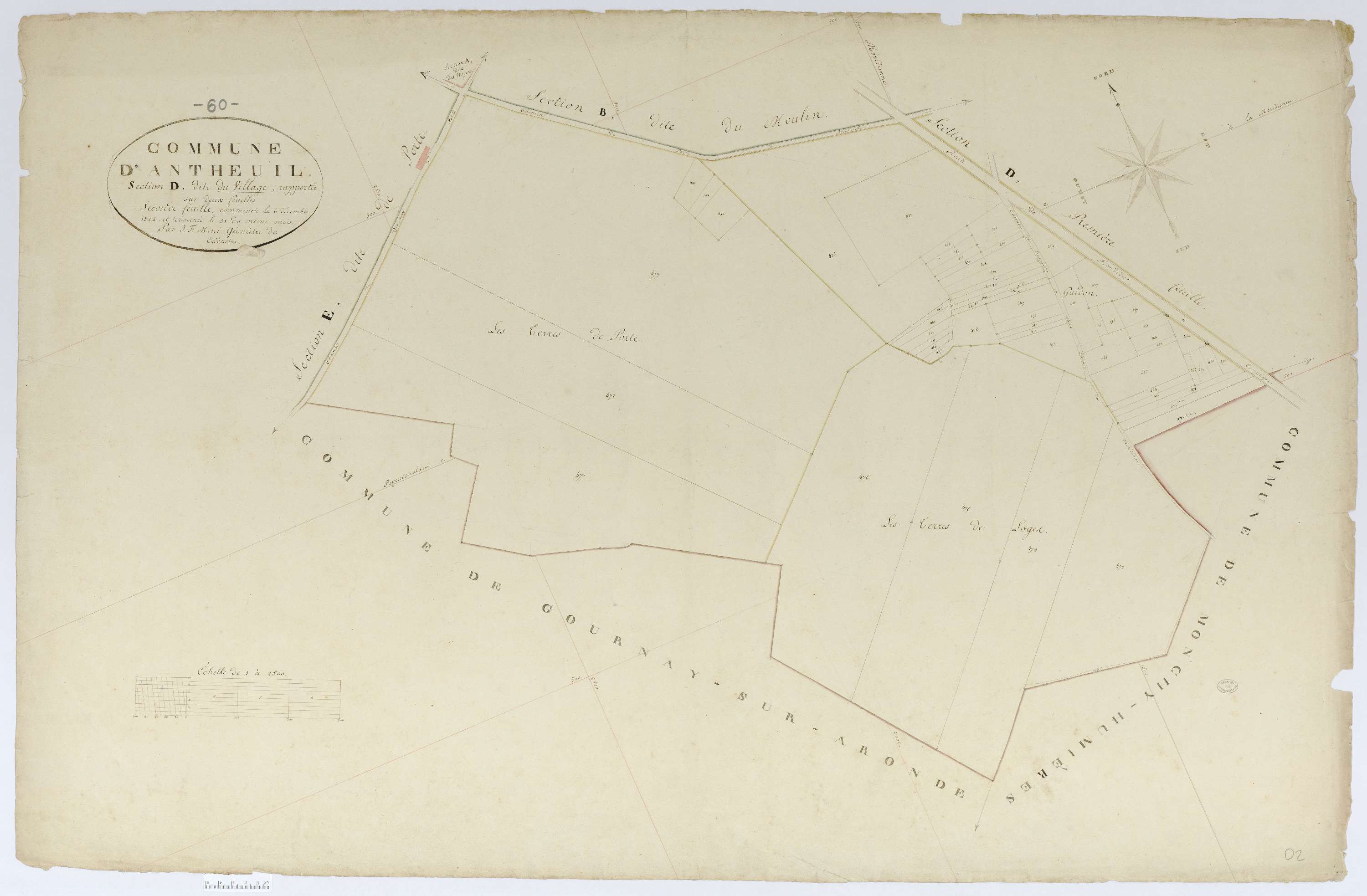 Antheuil-Portes - Cadastre napoléonien, section D2
