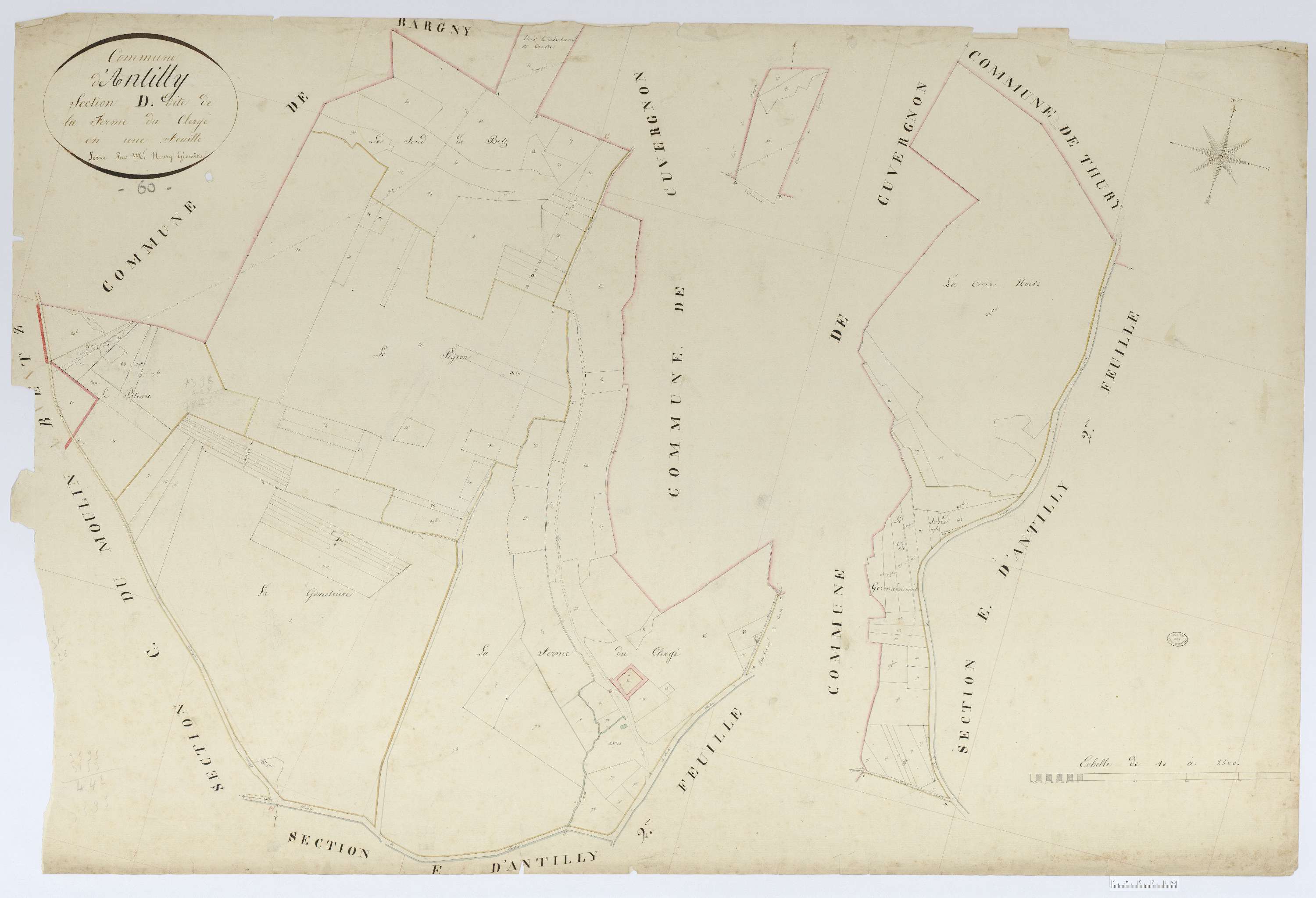 Antilly - Cadastre napoléonien, section D, feuille unique