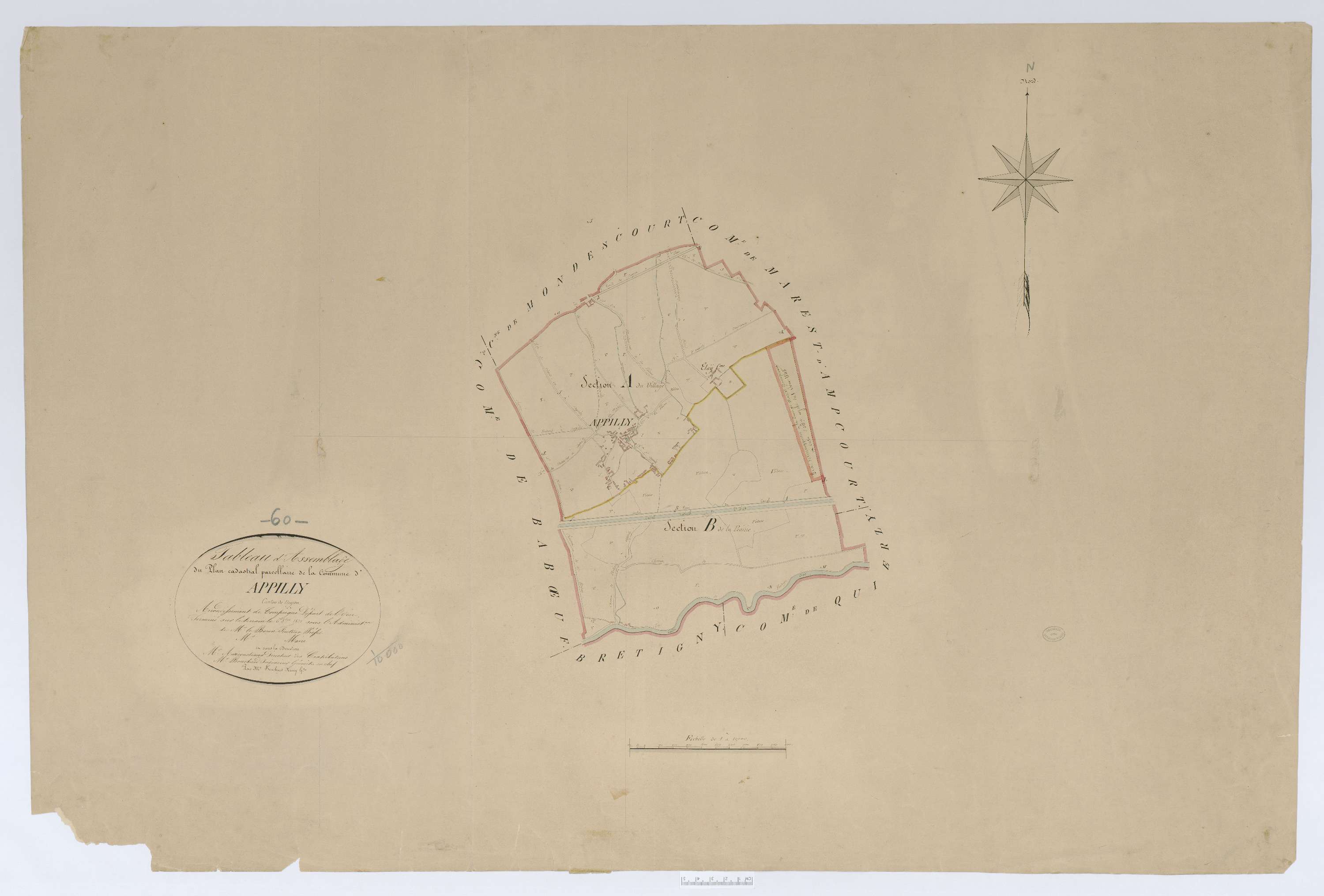Appilly - Cadastre napoléonien, tableau d'assemblage