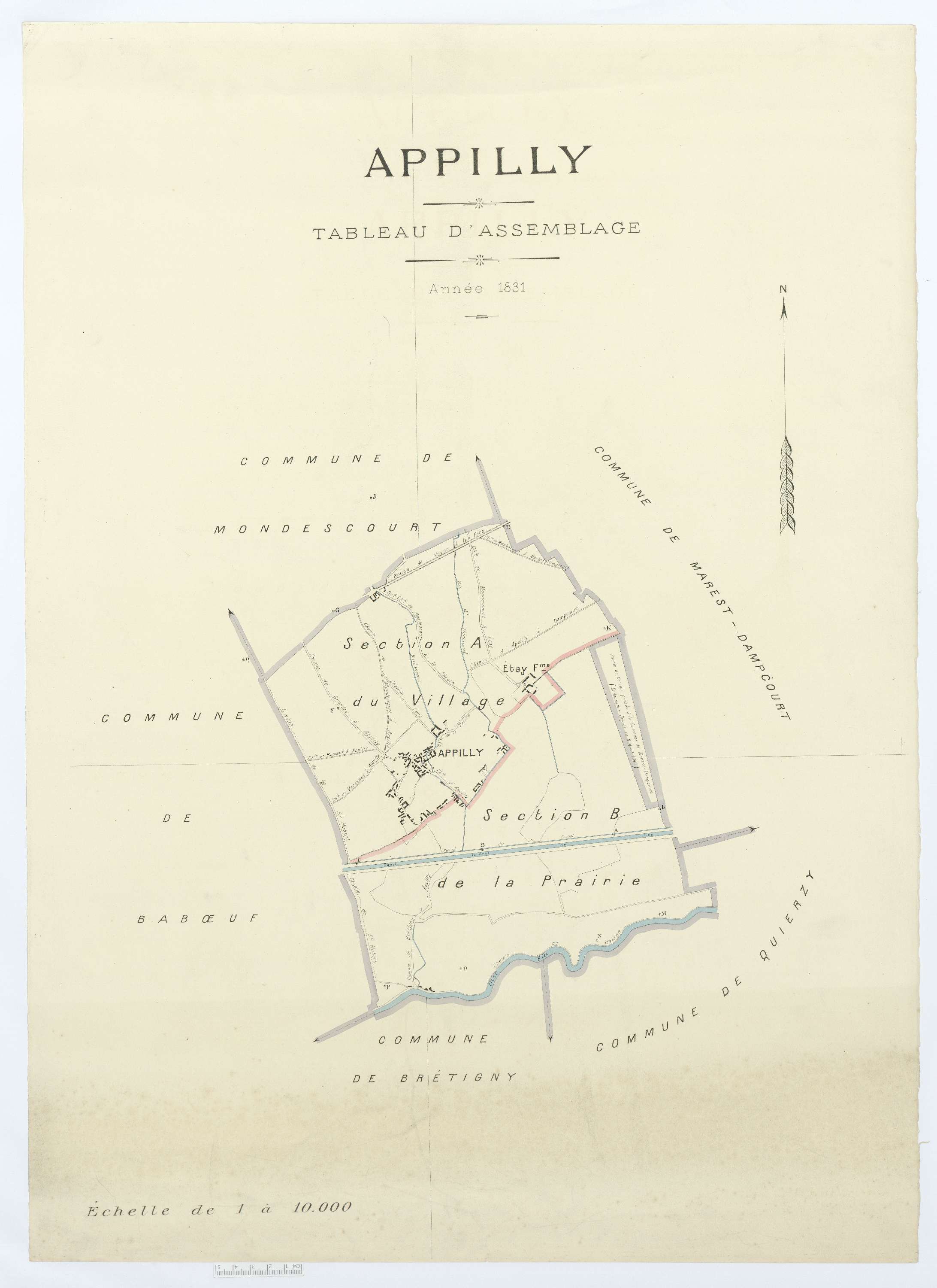 Appilly - Cadastre napoléonien (copie), tableau d'assemblage
