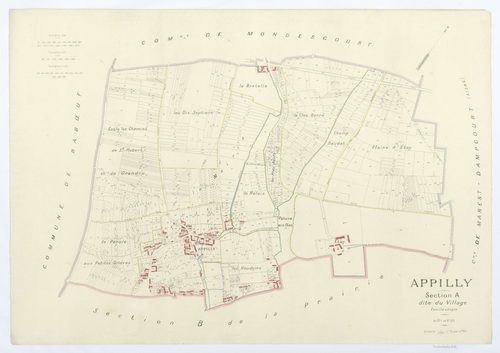 Appilly - Cadastre napoléonien (copie), section A, feuille unique
