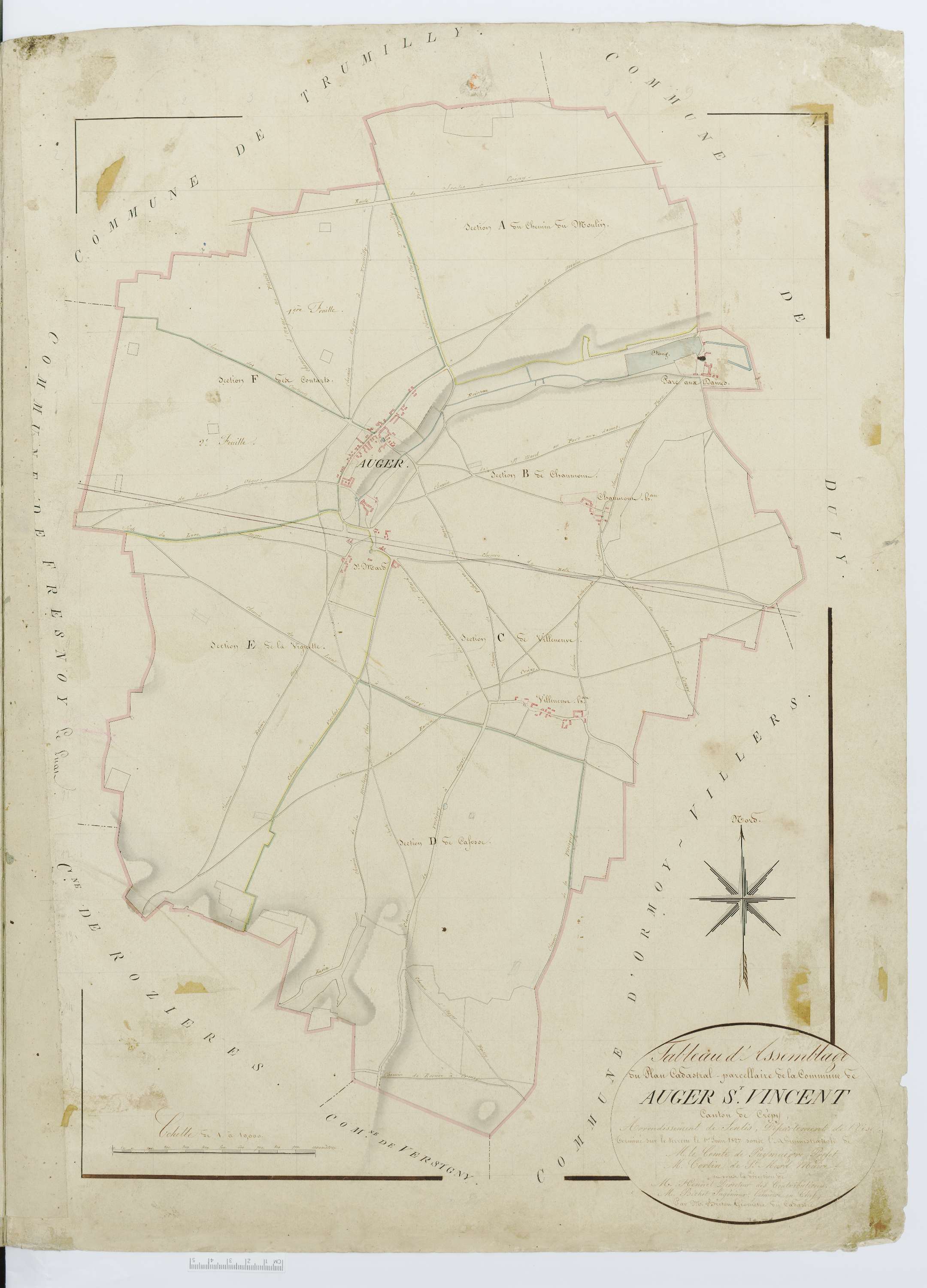 Auger-Saint-Vincent - Cadastre napoléonien, tableau d'assemblage