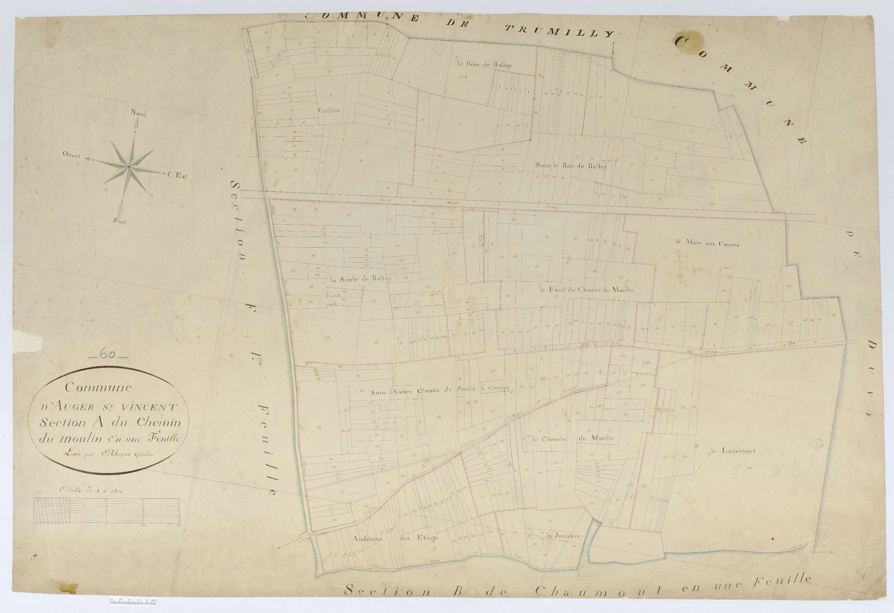 Auger-Saint-Vincent - Cadastre napoléonien, section A, feuille unique