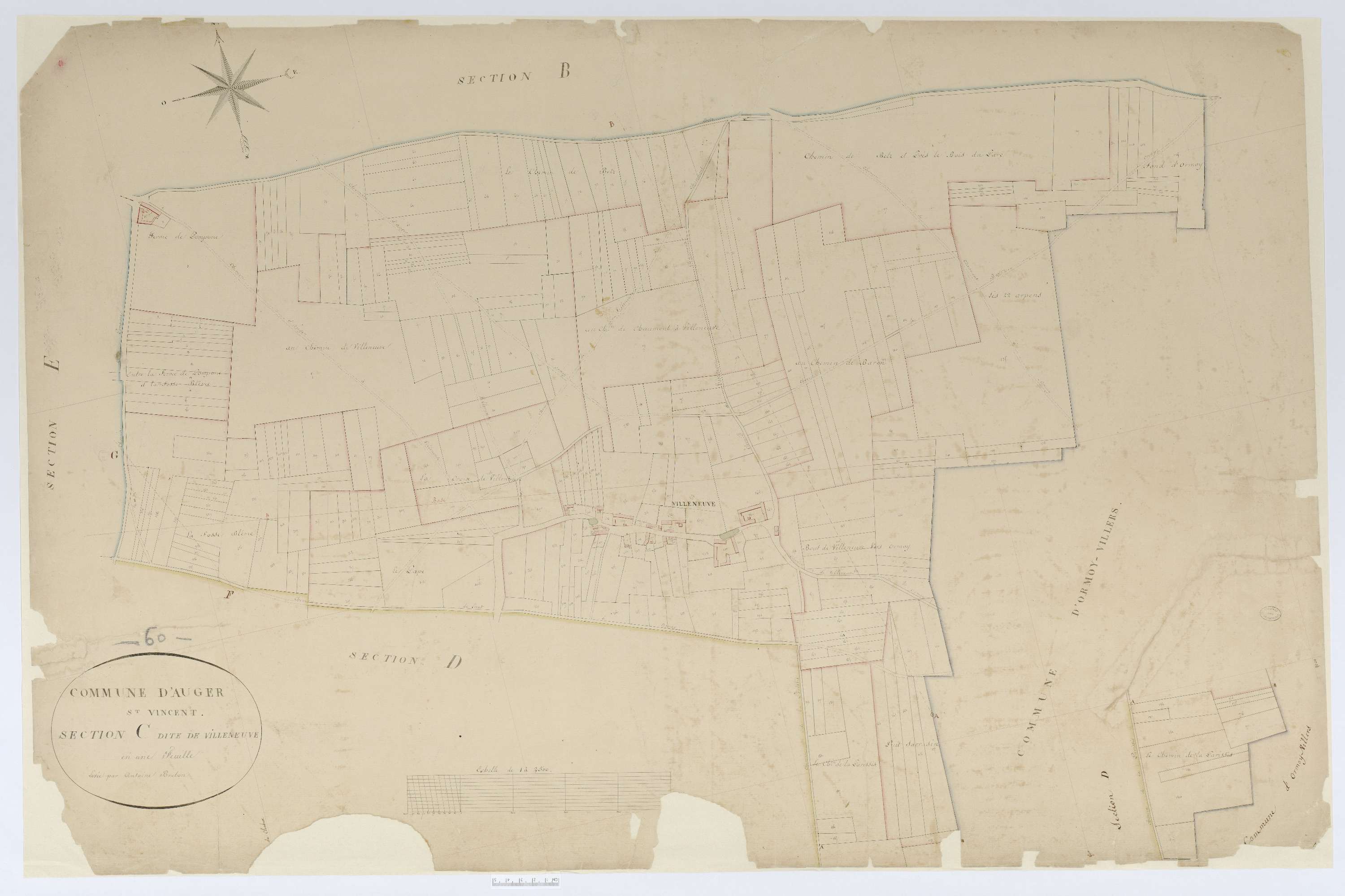 Auger-Saint-Vincent - Cadastre napoléonien, section C, feuille unique