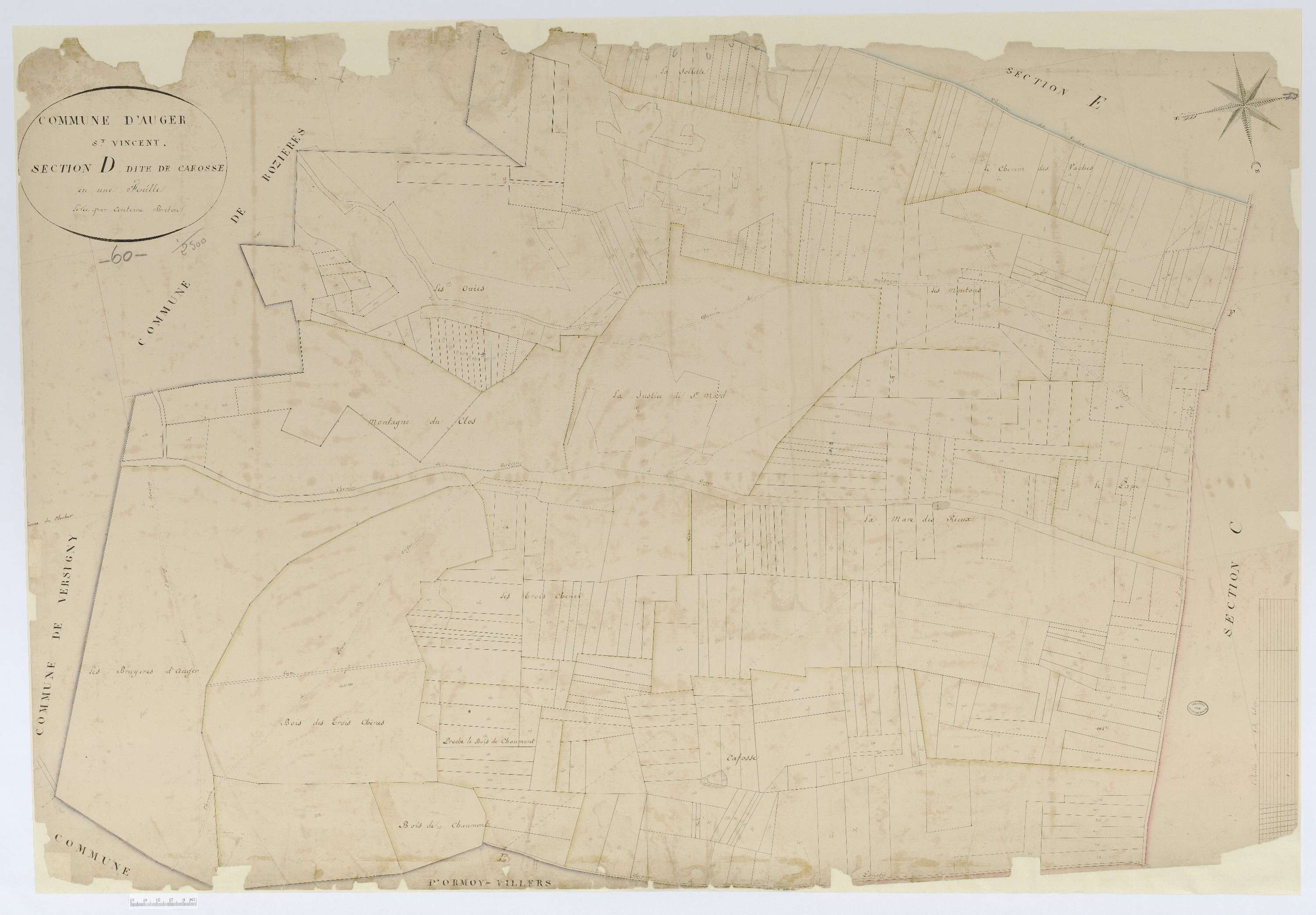 Auger-Saint-Vincent - Cadastre napoléonien, section D, feuille unique