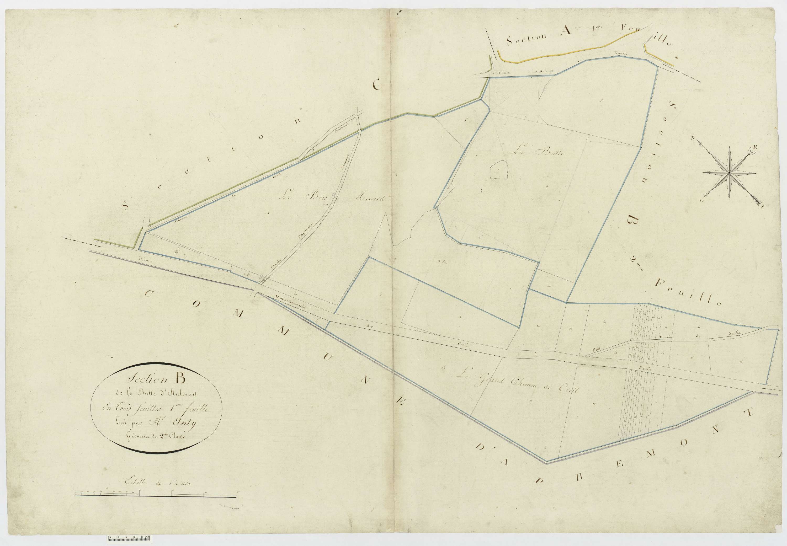 Aumont-en-Halatte - Cadastre napoléonien, section B1