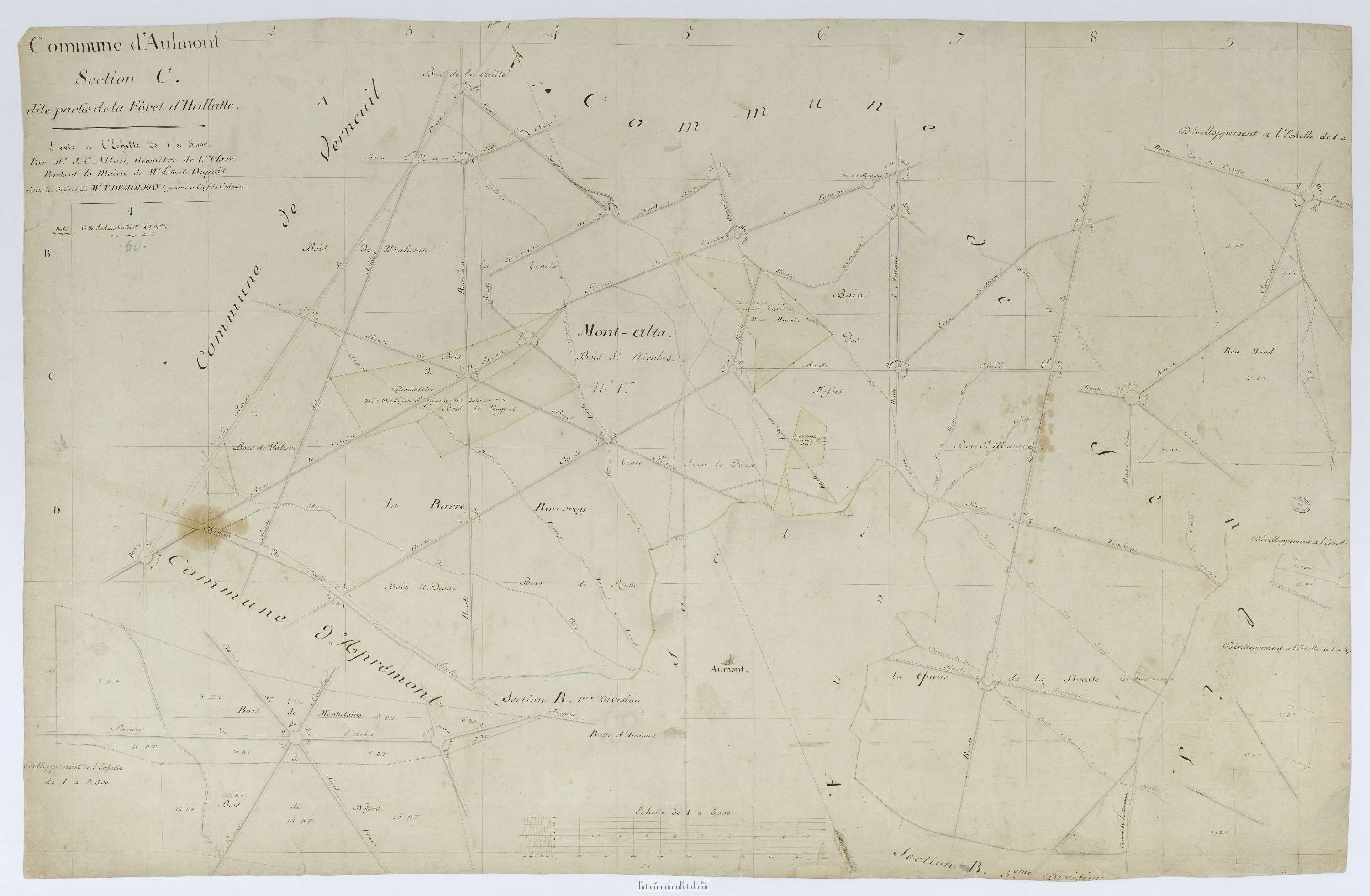 Aumont-en-Halatte - Cadastre napoléonien, section C, feuille unique
