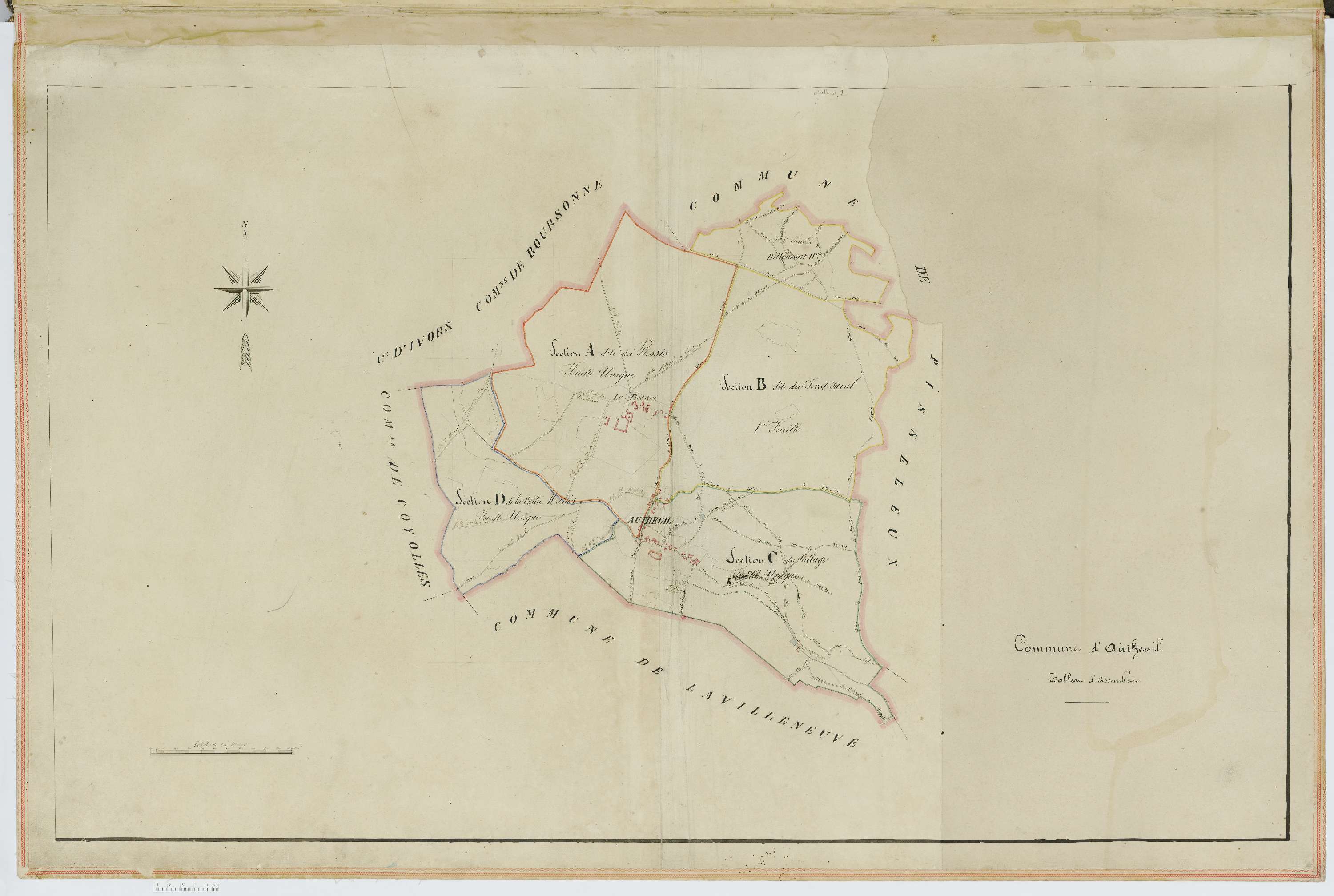 Autheuil-en-Valois - Cadastre napoléonien, tableau d'assemblage