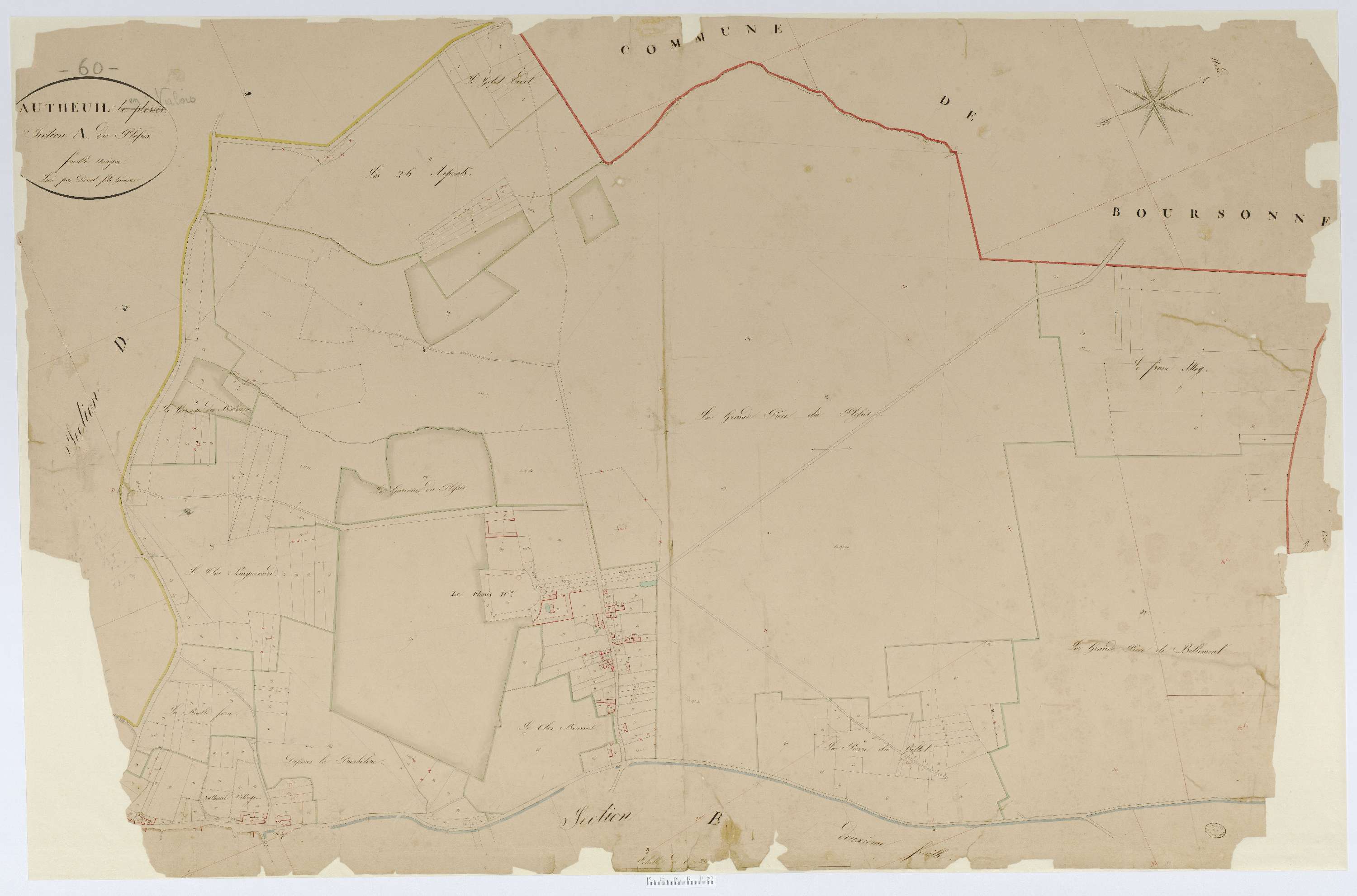 Autheuil-en-Valois - Cadastre napoléonien, section A, feuille unique