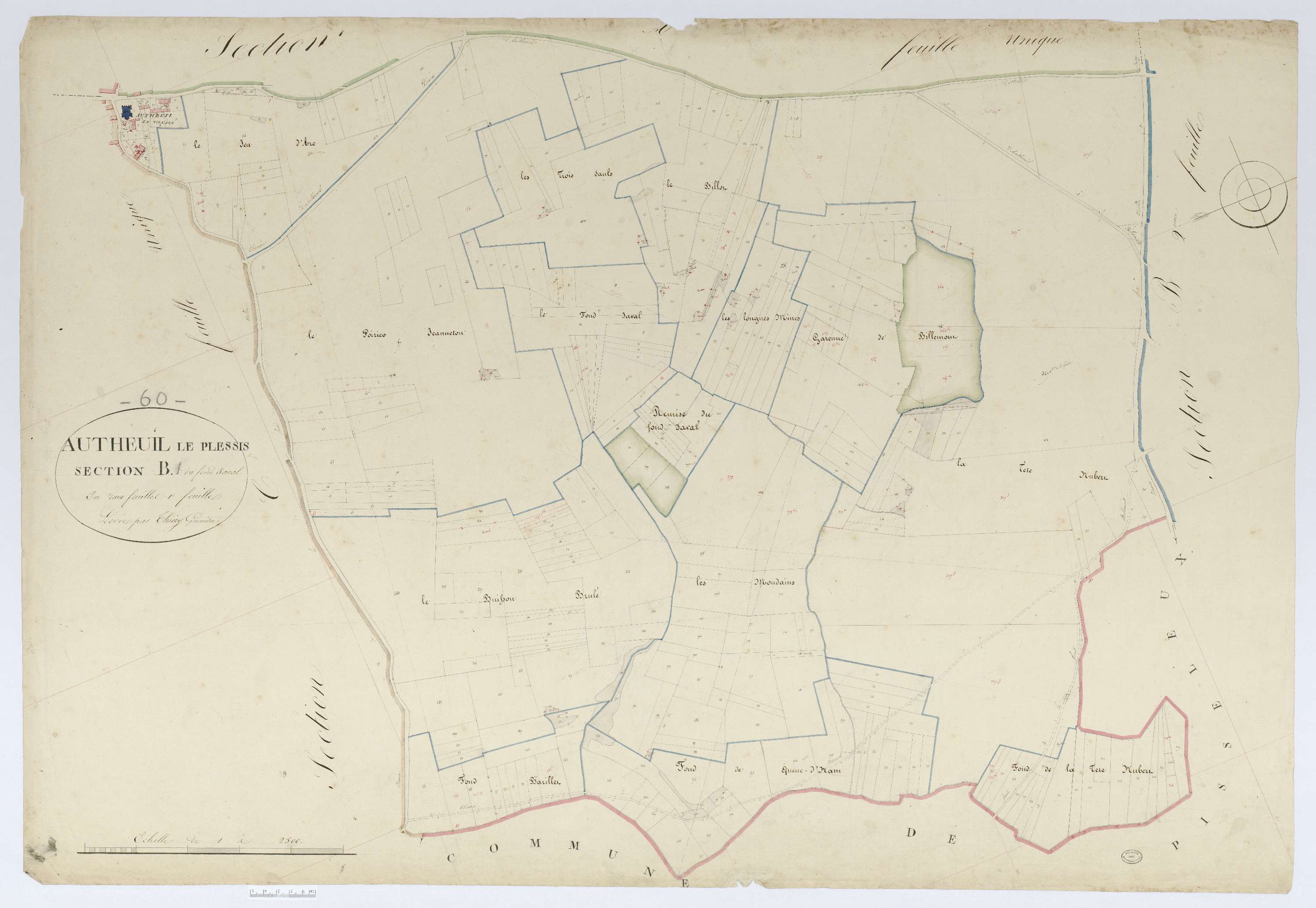Autheuil-en-Valois - Cadastre napoléonien, section B1