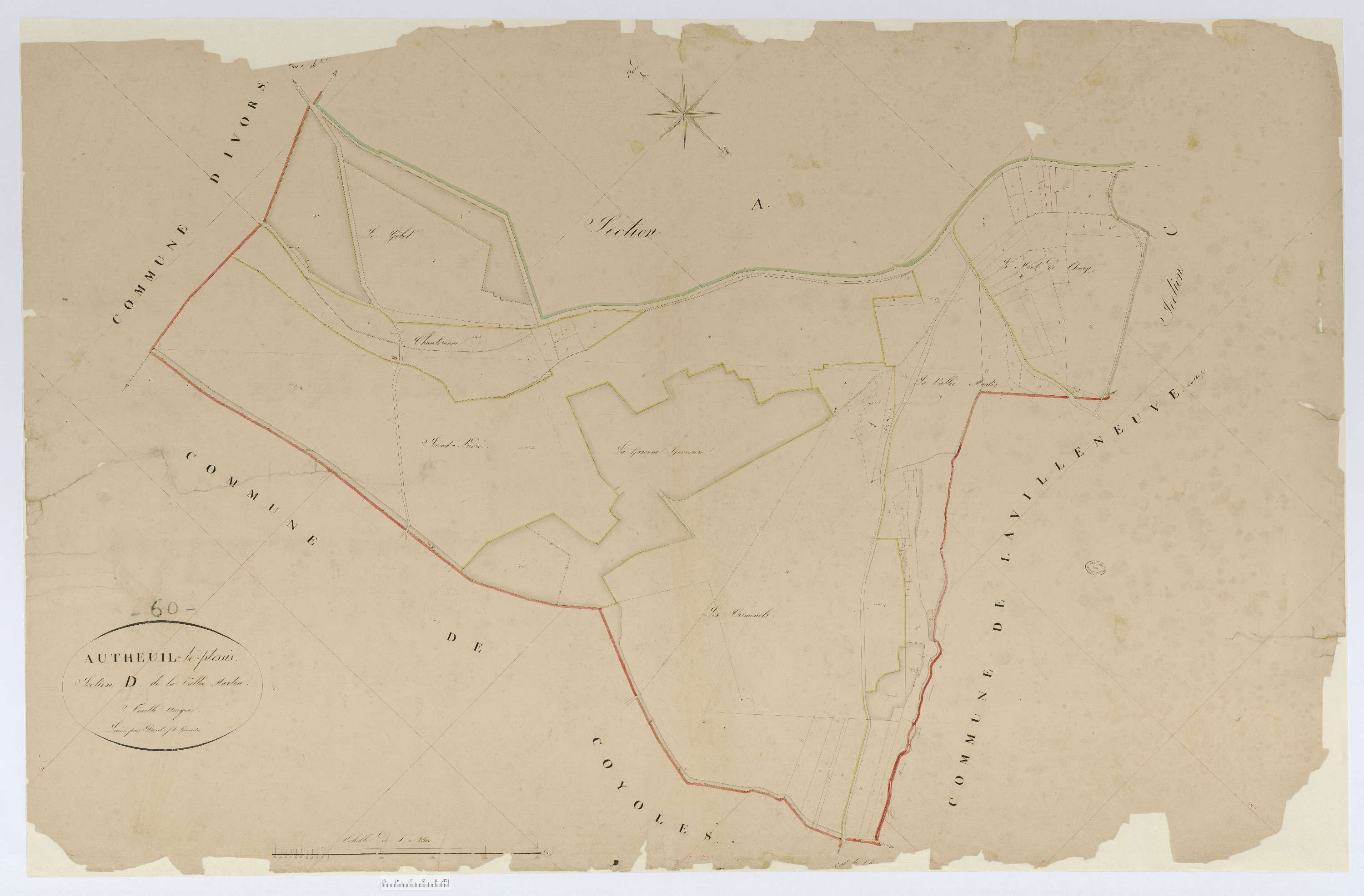 Autheuil-en-Valois - Cadastre napoléonien, section D, feuille unique
