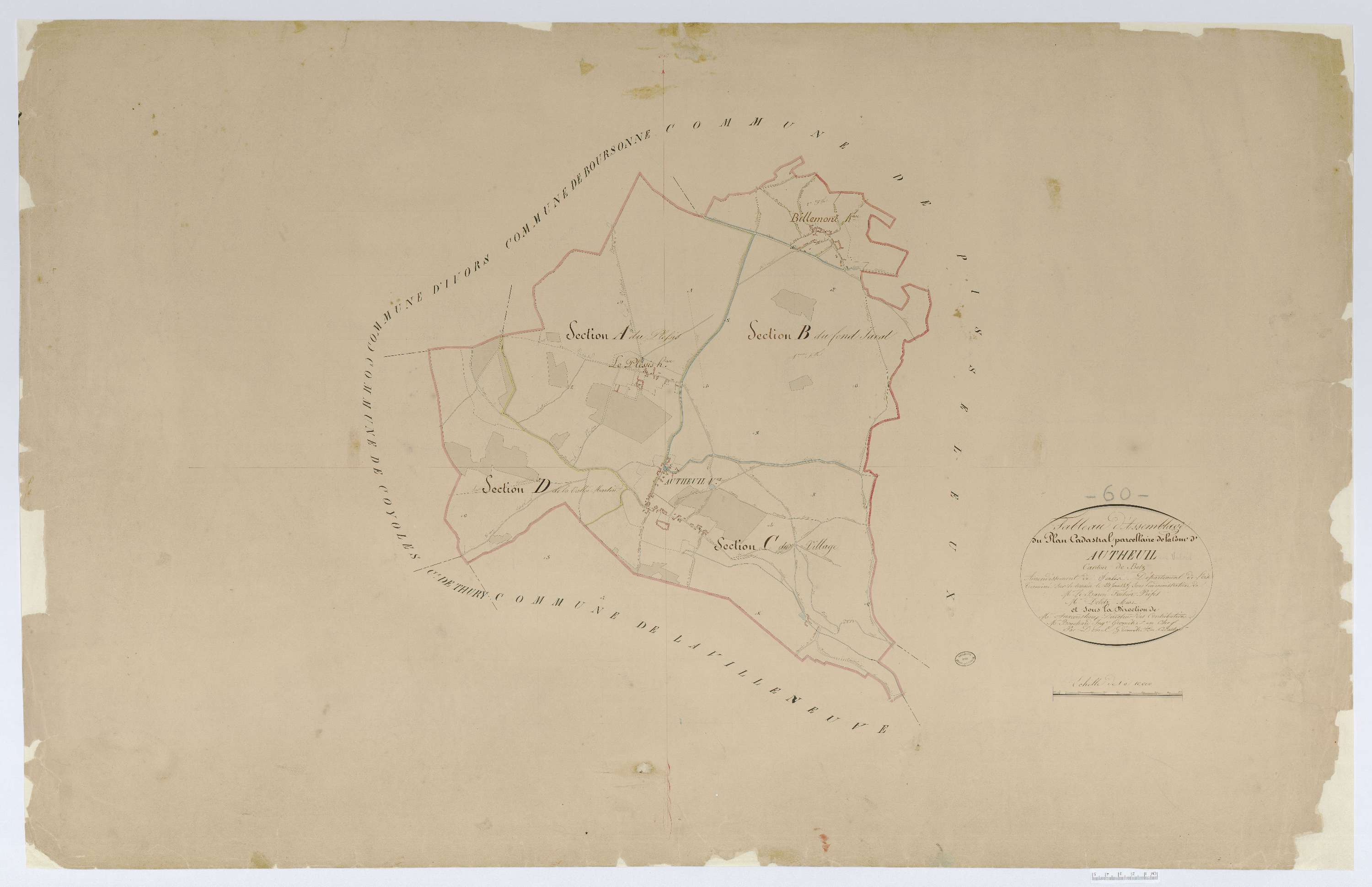 Autheuil-en-Valois - Cadastre napoléonien, tableau d'assemblage