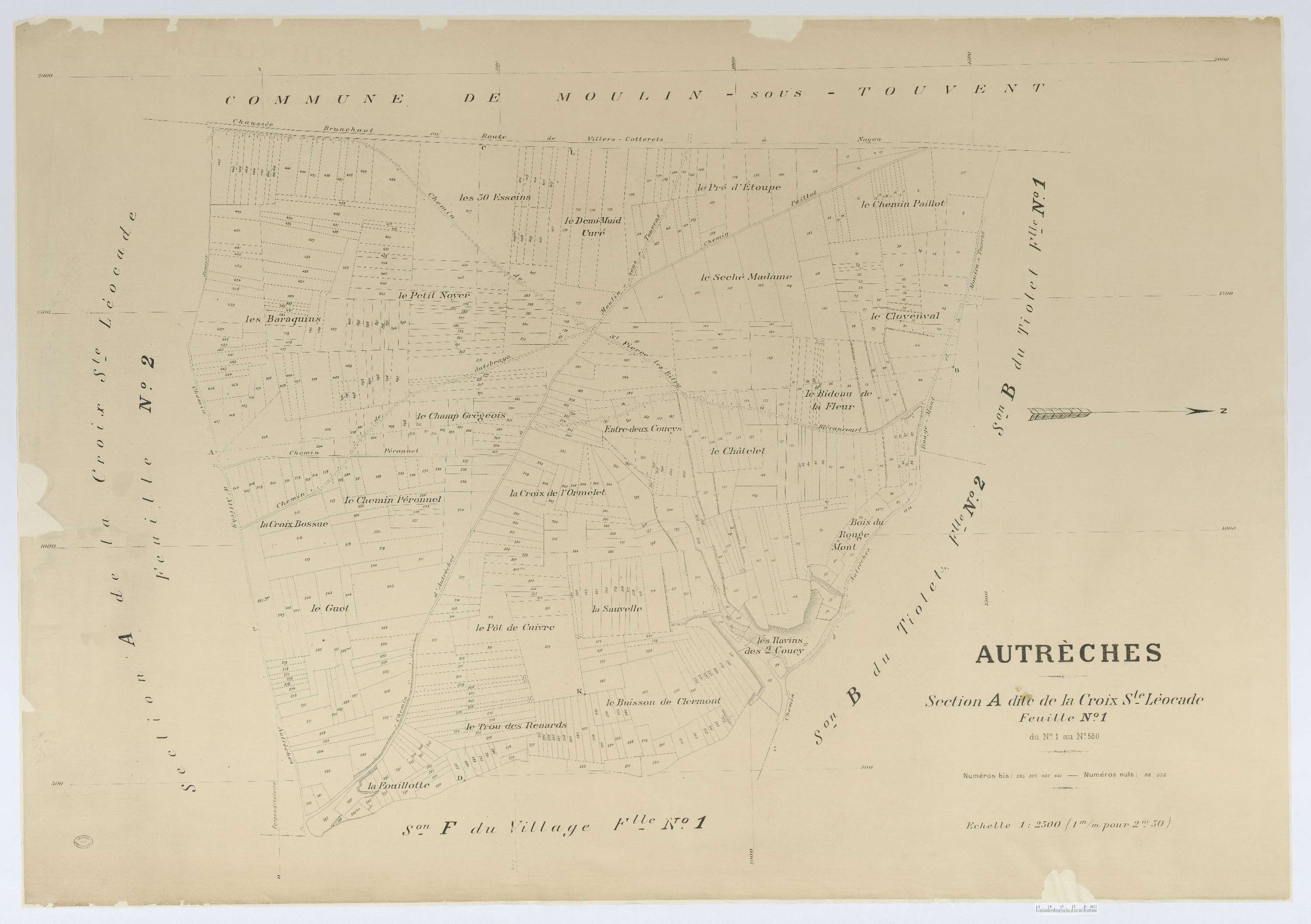 Autrêches - Cadastre napoléonien (copie), section A1