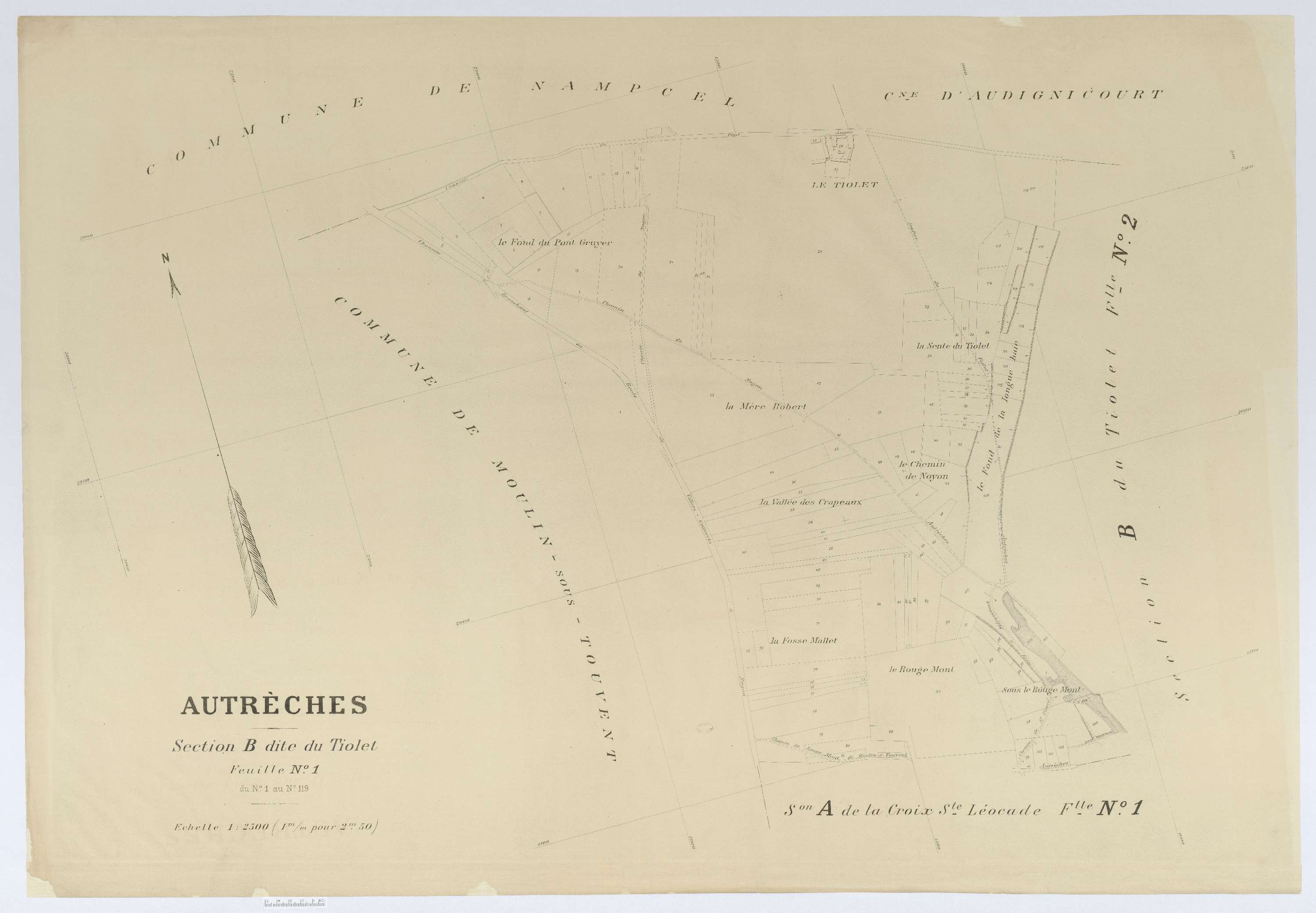 Autrêches - Cadastre napoléonien (copie), section B1