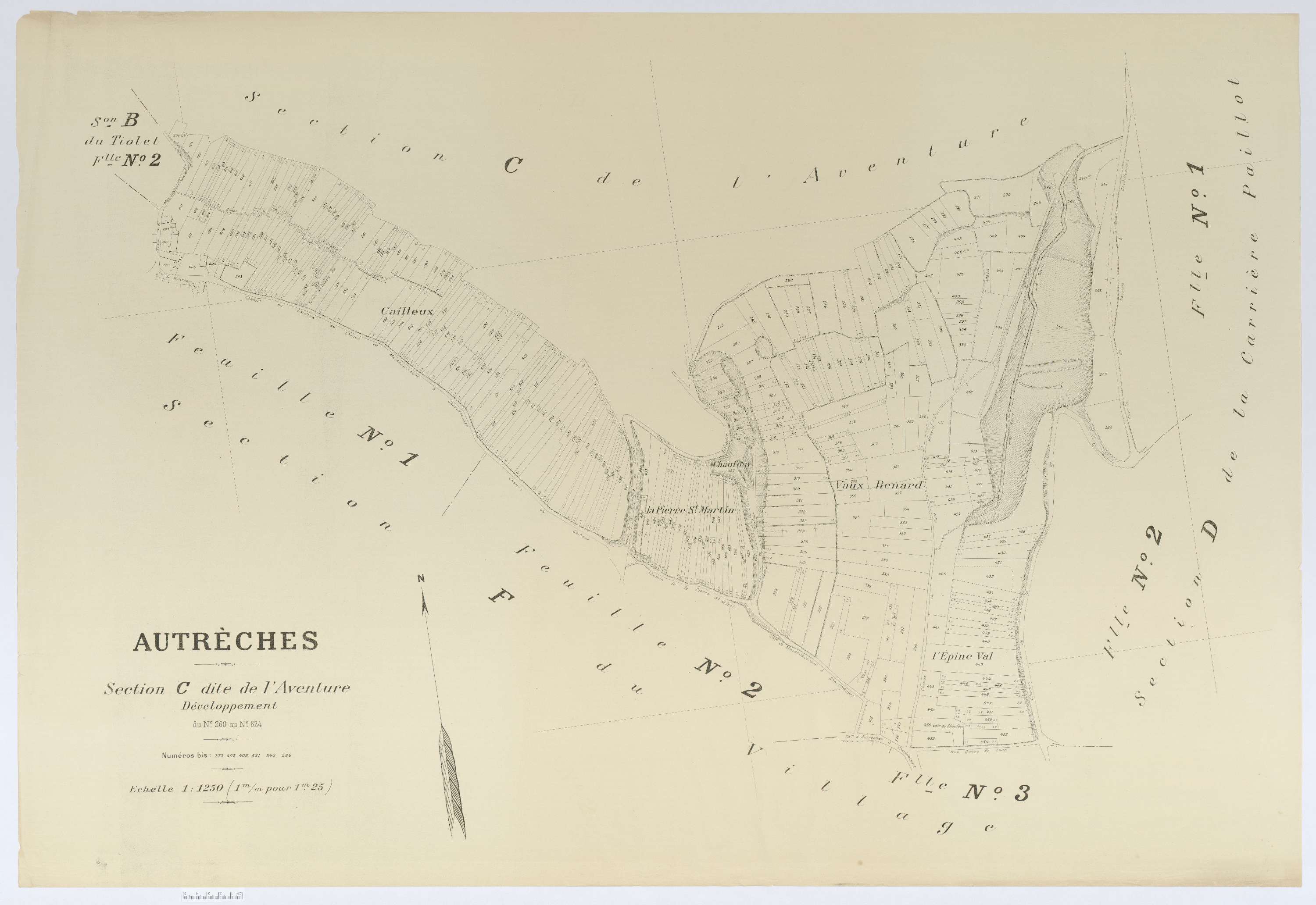 Autrêches - Cadastre napoléonien (copie), développement de la section C